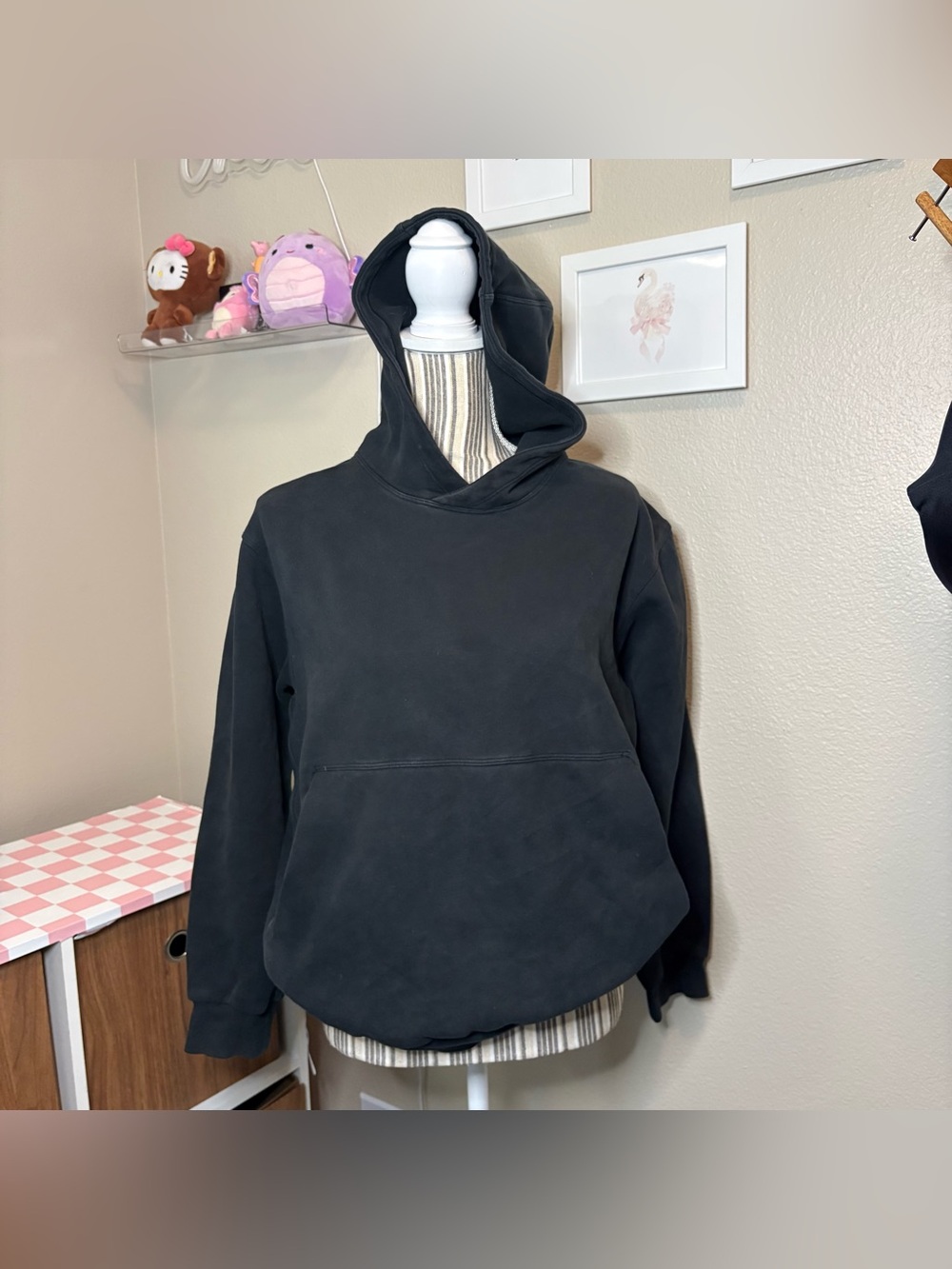 Lululemon unisex black hoodie cotton small quiet luxury goth casual preppy athle